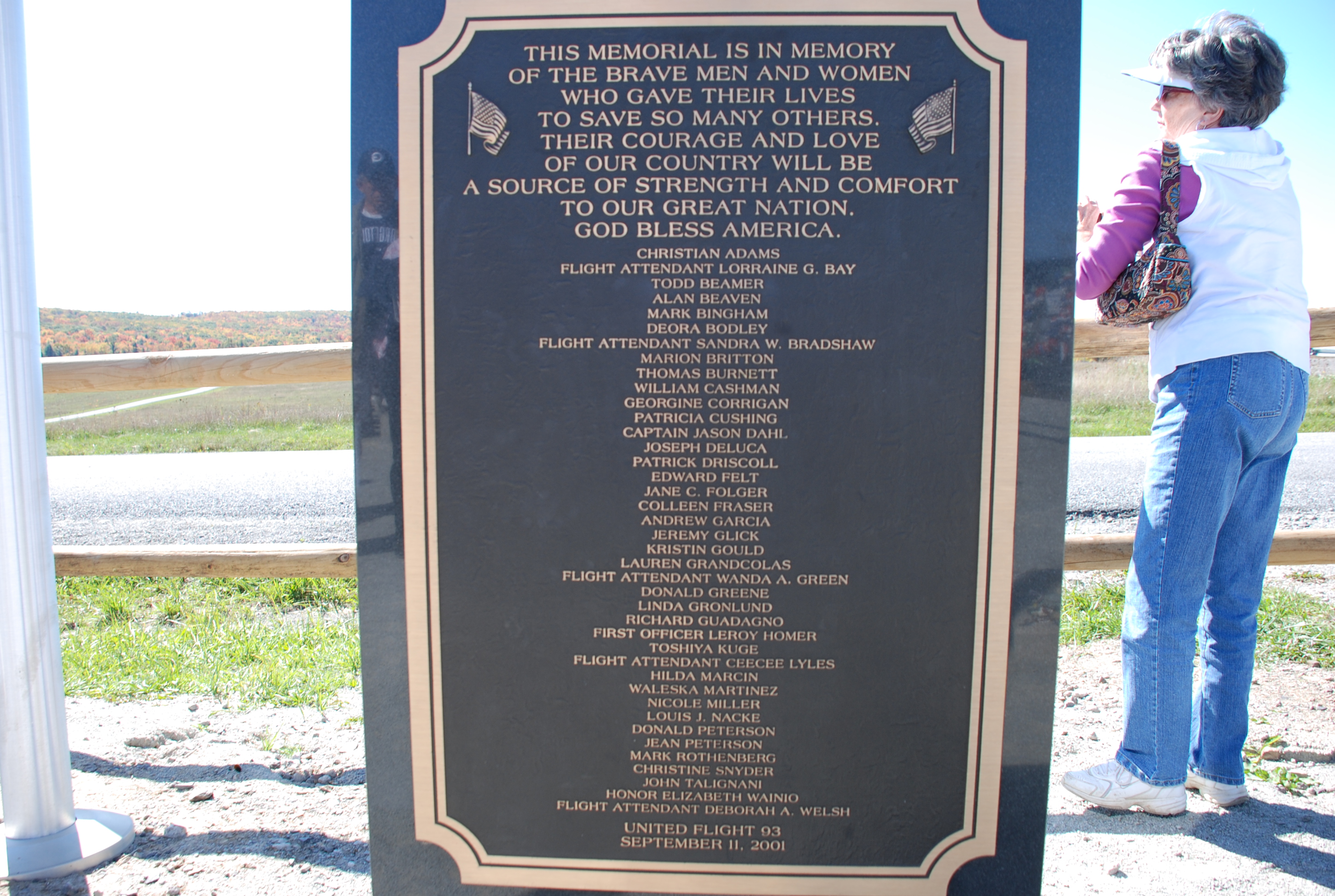 Plaque with Flight 93 Names